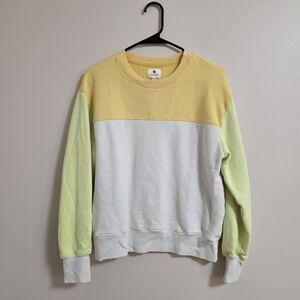 Sundry Colorblock Crewneck Sweater - Yellow, Green, and White